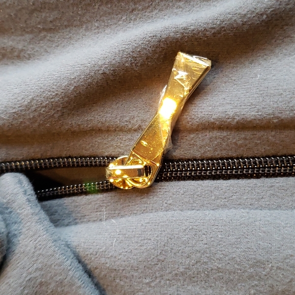 KATE SPADE x BEYOND YOGA Arica Grey Neck Bow Front Zip Jacket sz S Women's NEW - Picture 10 of 16